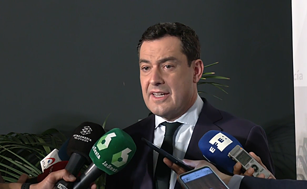 El presidente de la Junta y del PP de Andalucía, Juanma Moreno