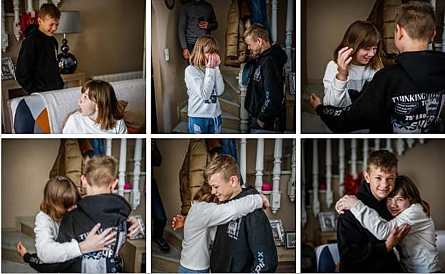 Secuencia del reencuentro de David y Angelina después de dos años sin verse.