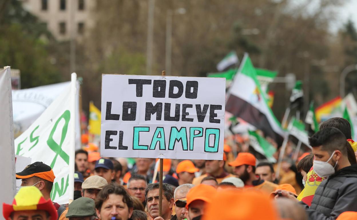 Manifestación en favor del mundo rural en Madrid. 