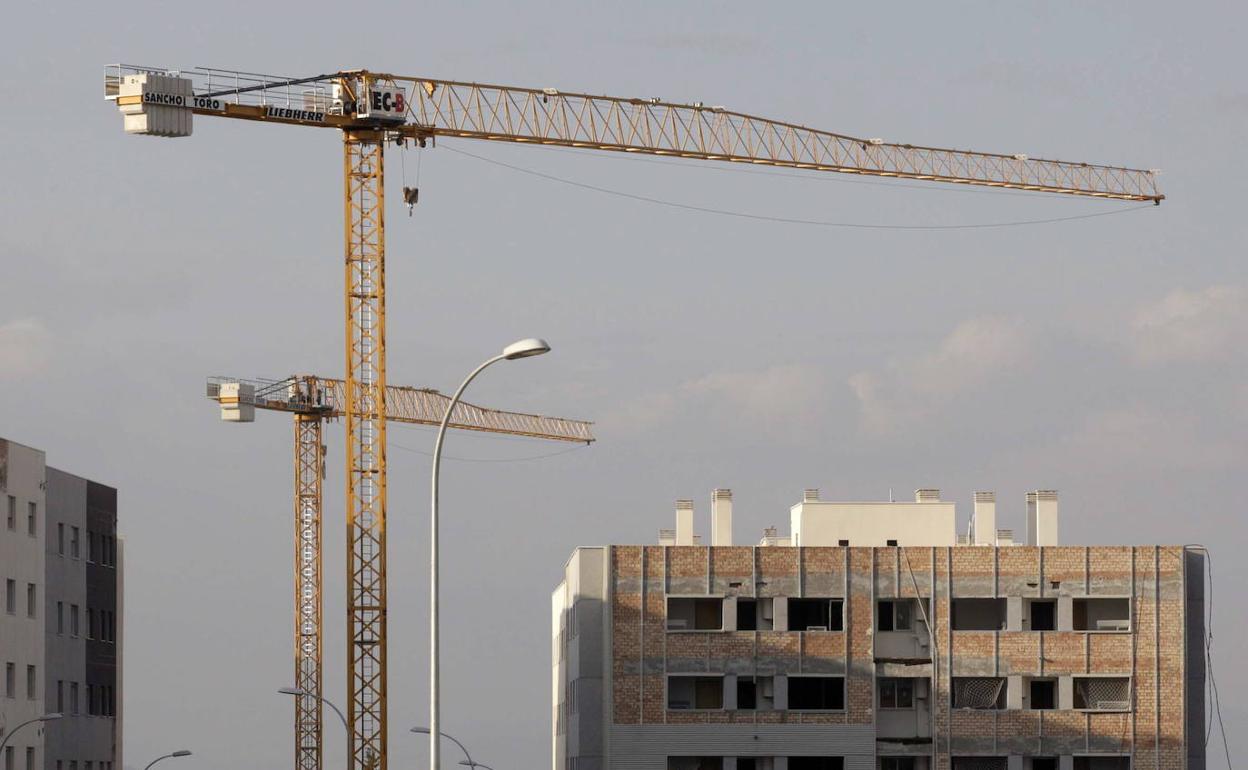 Grúas en Novosur, en una imagen de archivo. 