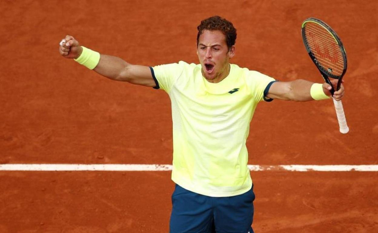 Roberto Carballés, en un partido anterior. 