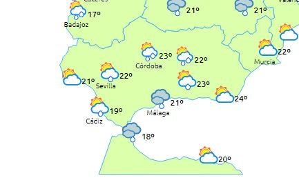 Tiempo del Lunes Santo según eltiempo.es