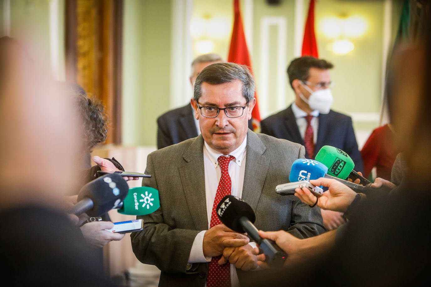 Entrena, en una rueda de prensa.