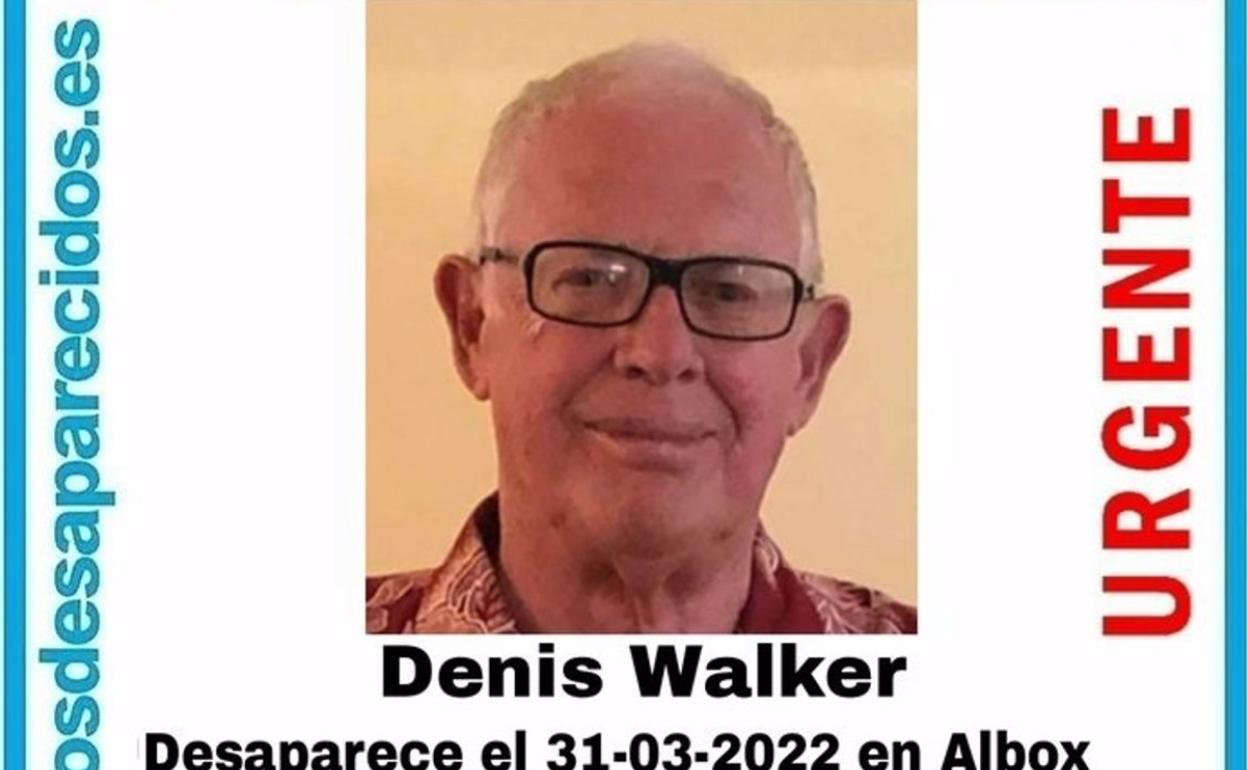 Detalle del cartel difundido tras la desaparición de este octogenario visto por última vez en Albox. 