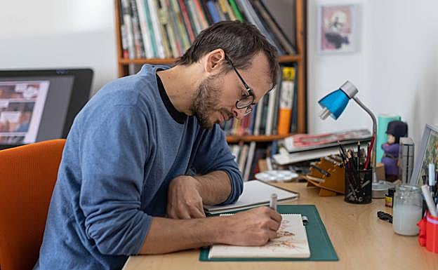 Fernández, en el estudio. 
