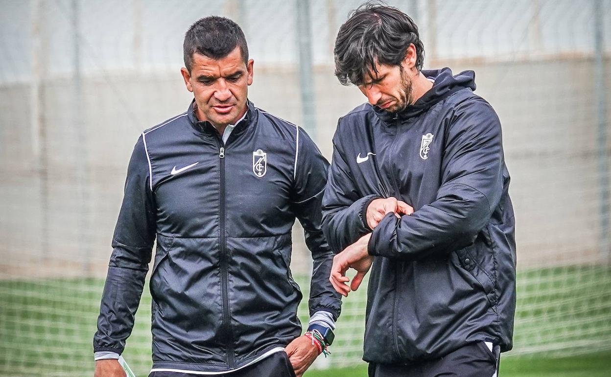 Rubén Torrecilla y Diego Mainz, en un entreno hace unas semanas. 