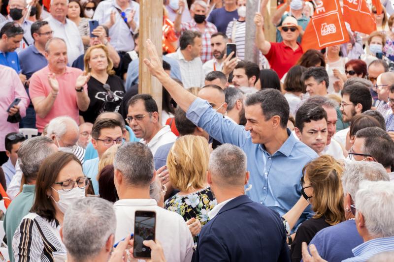 El secretario general del PSOE y presidente del Gobierno, Pedro Sánchez, el pasado sábado en Torredelcampo.