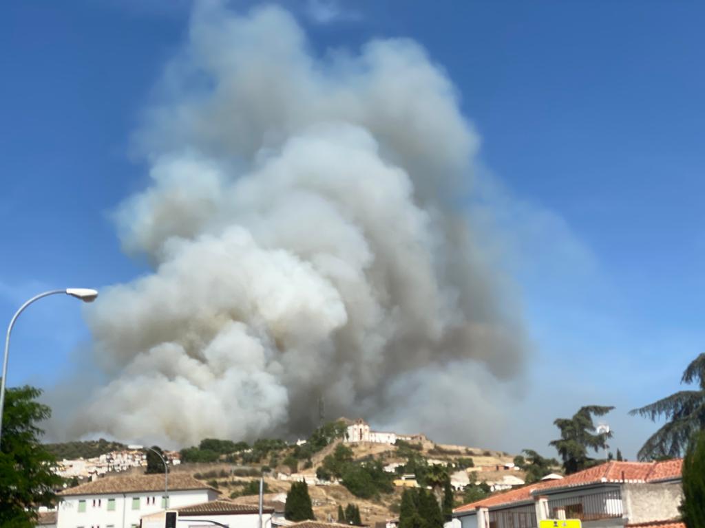 El fuego se ha originado en una zona cercana a viviendas y la Abadía del Sacromonte