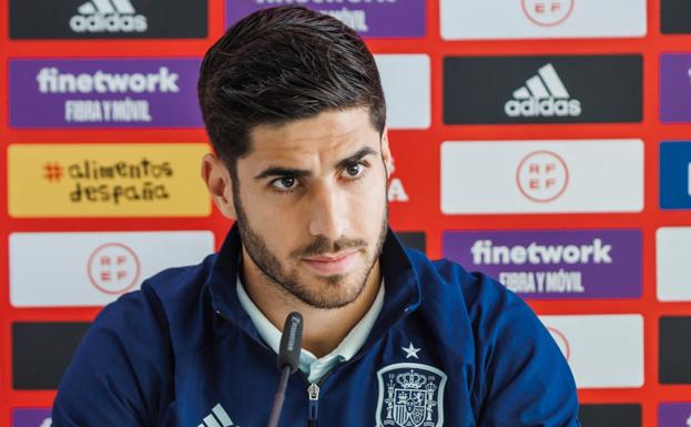 Marco Asensio, durante la rueda de prensa. 