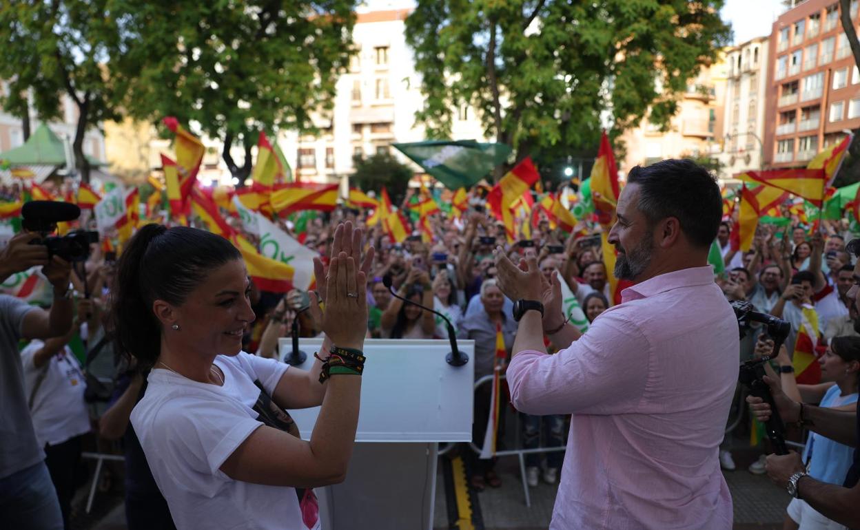 Macarena Olona y Santiago Abascal, ayer