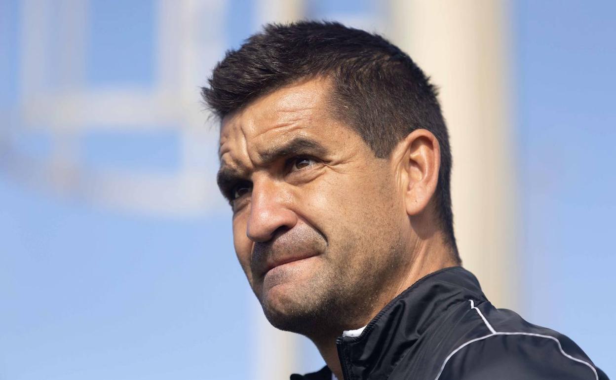 Rubén Torrecilla, con el ceño fruncido tras un entrenamiento la pasada temporada. 