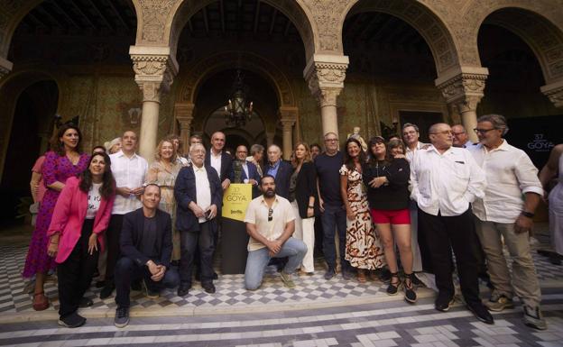 Representantes del cine andaluz en la presentación de los Goya en el Palacio de la Motilla de Sevilla.