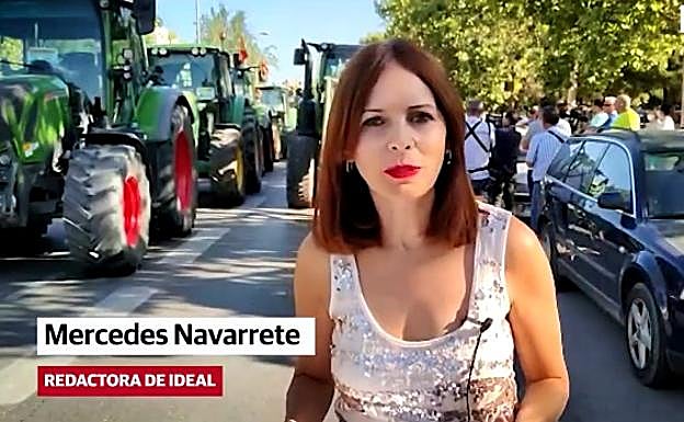 Tractorada en Granada: La periodista de Ideal Mercedes Navarrete cuenta la tractorada de Granada con sus protagonistas