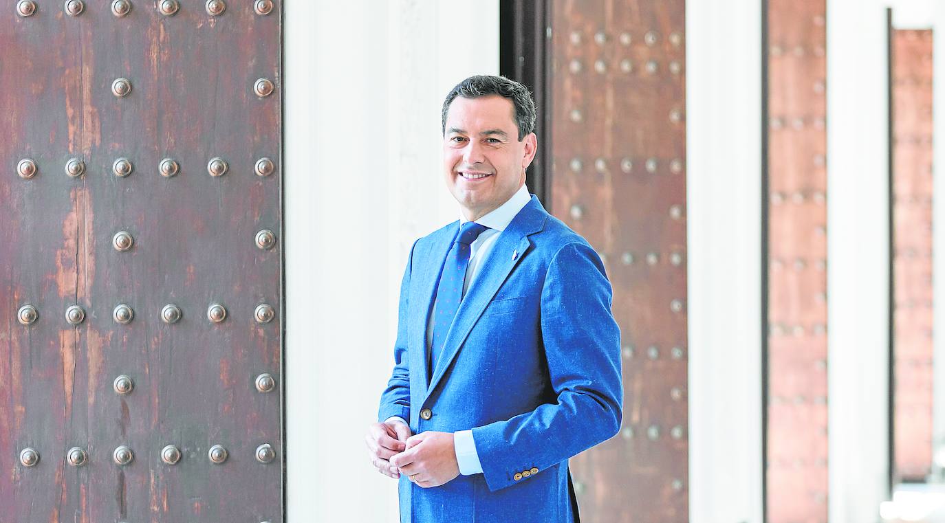 Juanma Moreno, el pasado viernes en el Palacio de San Telmo, sede del Gobierno de la Junta 