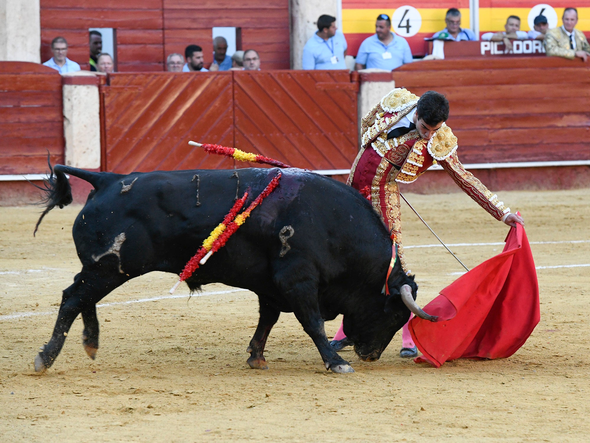 Momento del festejo celebrado este sábado en la plaza almeriense.