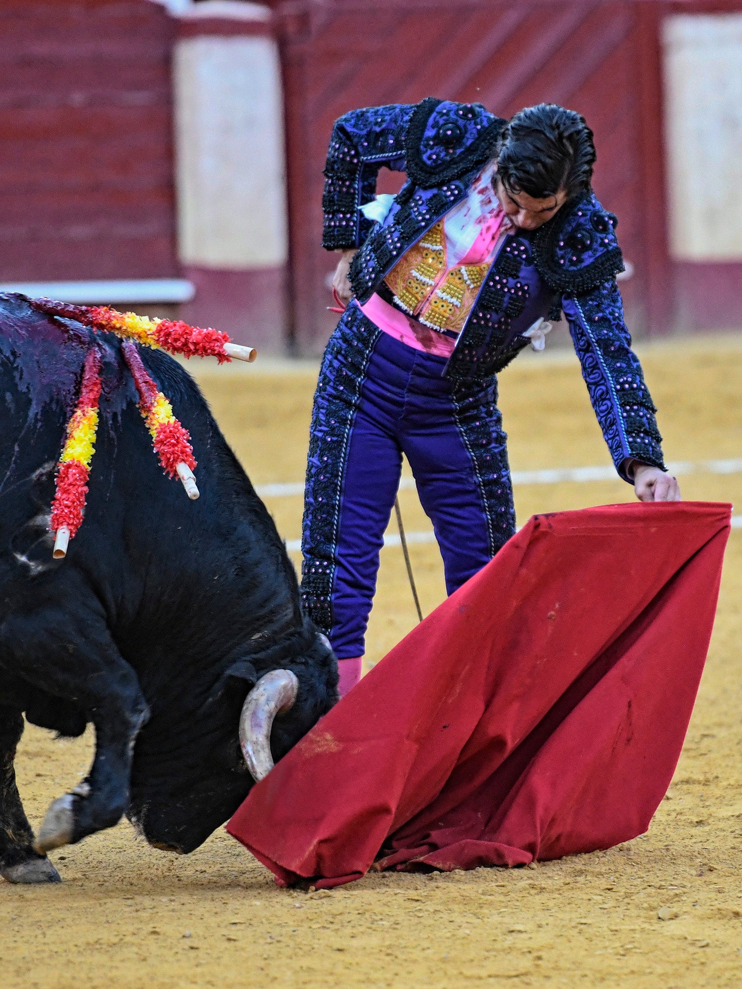 Momento del festejo celebrado este sábado en la plaza almeriense.