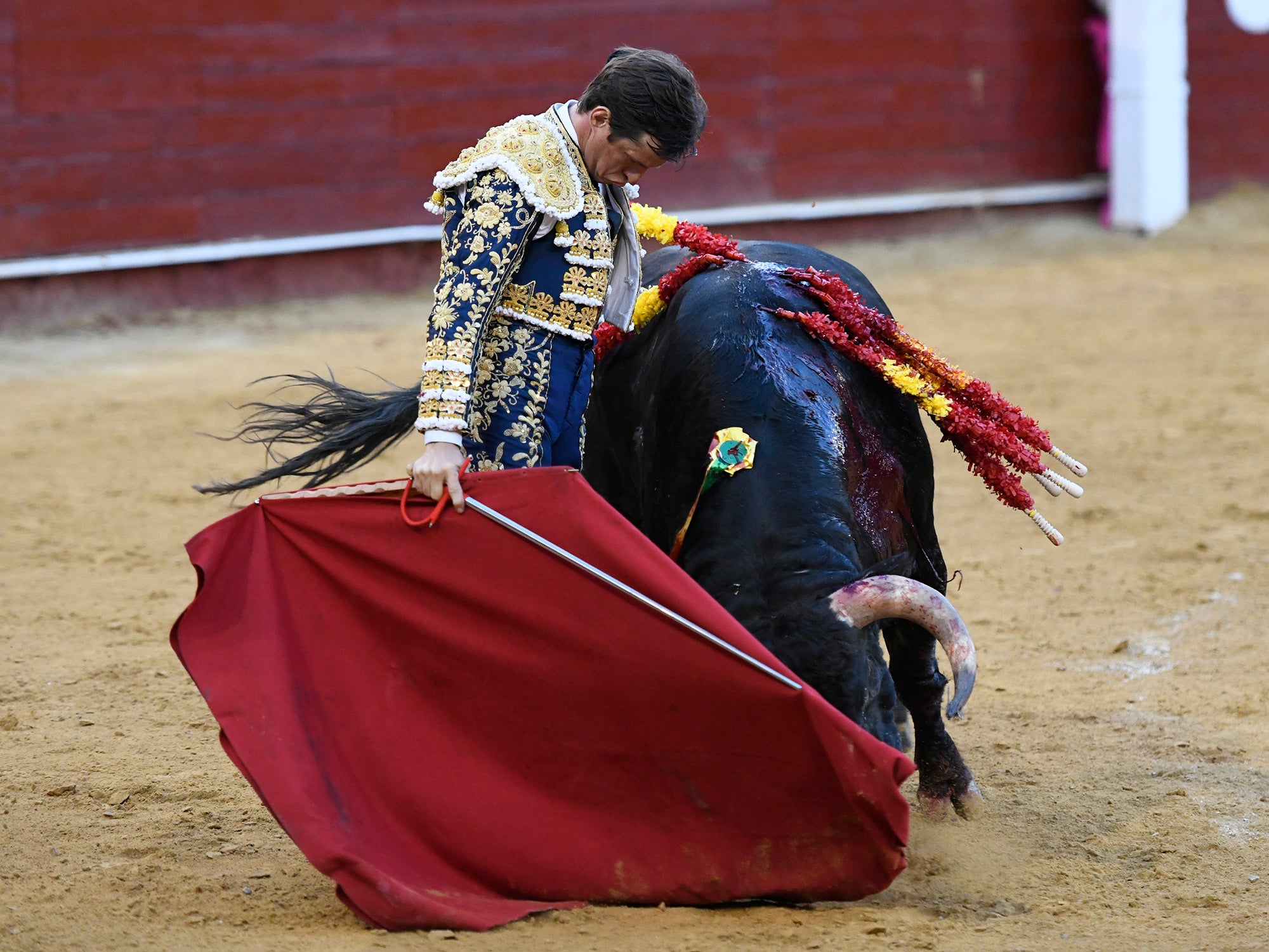 Momento del festejo celebrado este sábado en la plaza almeriense.
