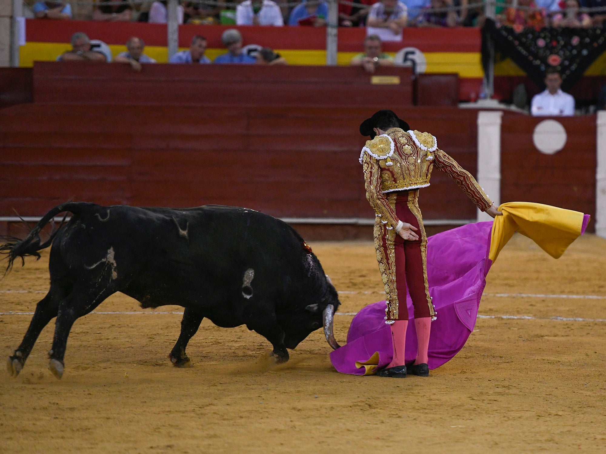 Momento del festejo celebrado este sábado en la plaza almeriense.