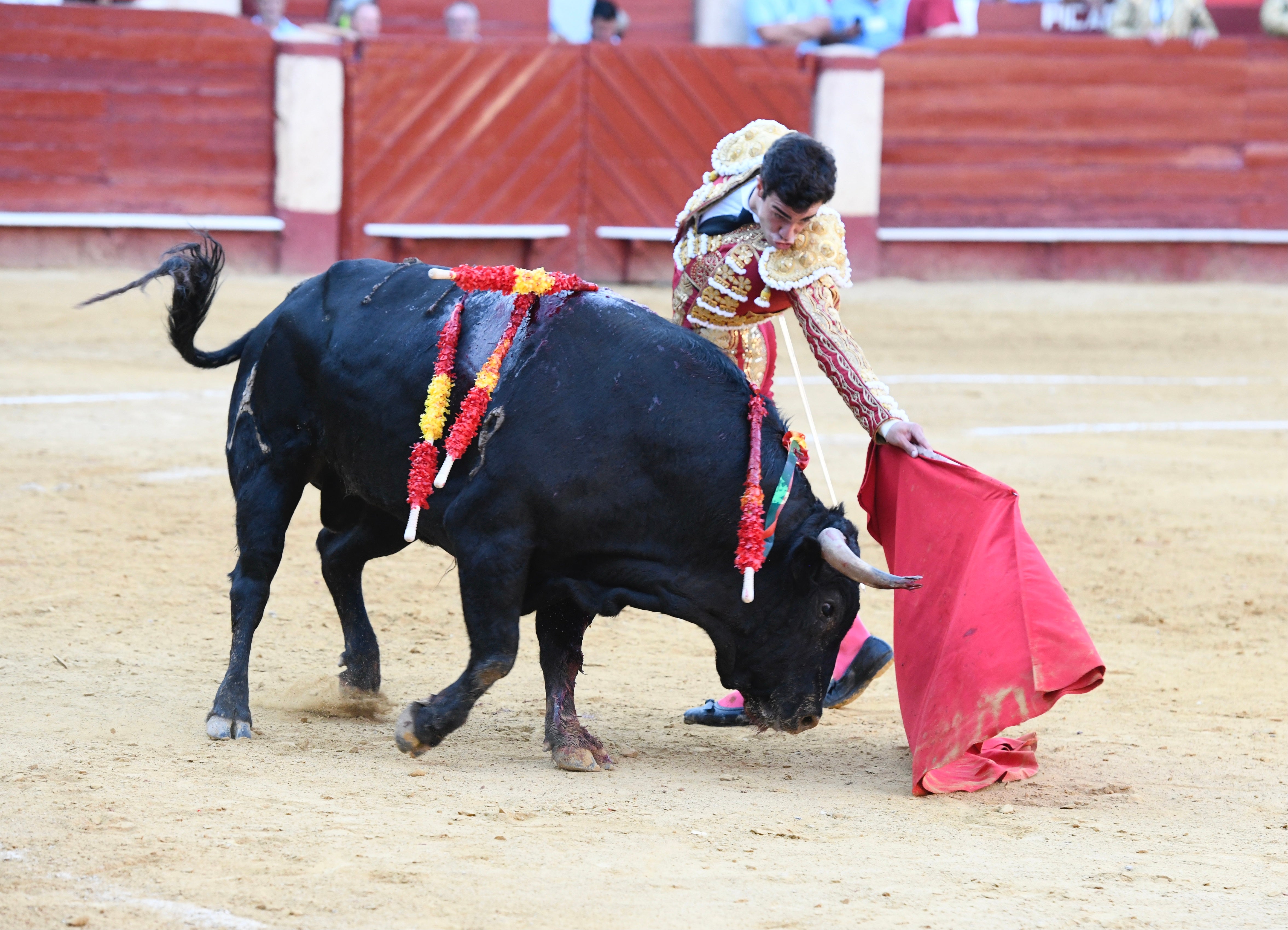 Momento del festejo celebrado este sábado en la plaza almeriense.