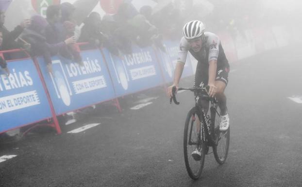 Remco Evenepoel, durante la ascensión al Pico Jano.