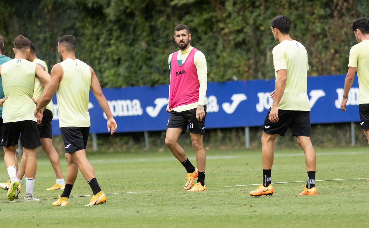 Vadillo, durante un entrenamiento esta semana. 