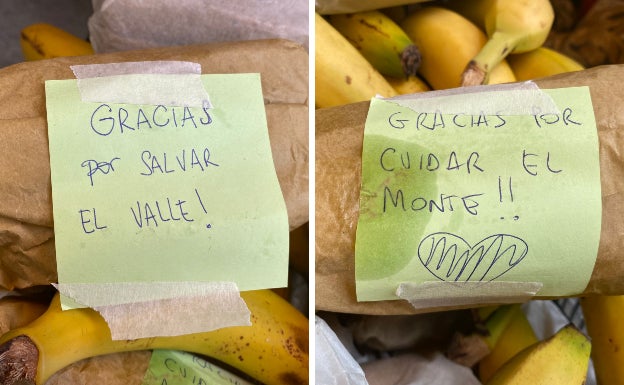 Algunas de los mensajes de ánimo para los bomberos.