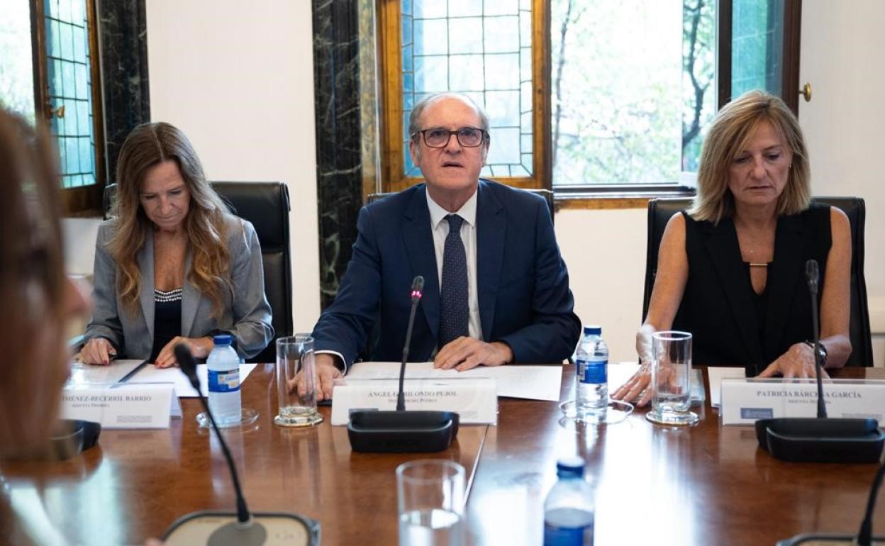 El Defensor del Pueblo, Ángel Gabilondo, en la reunión de este martes. 