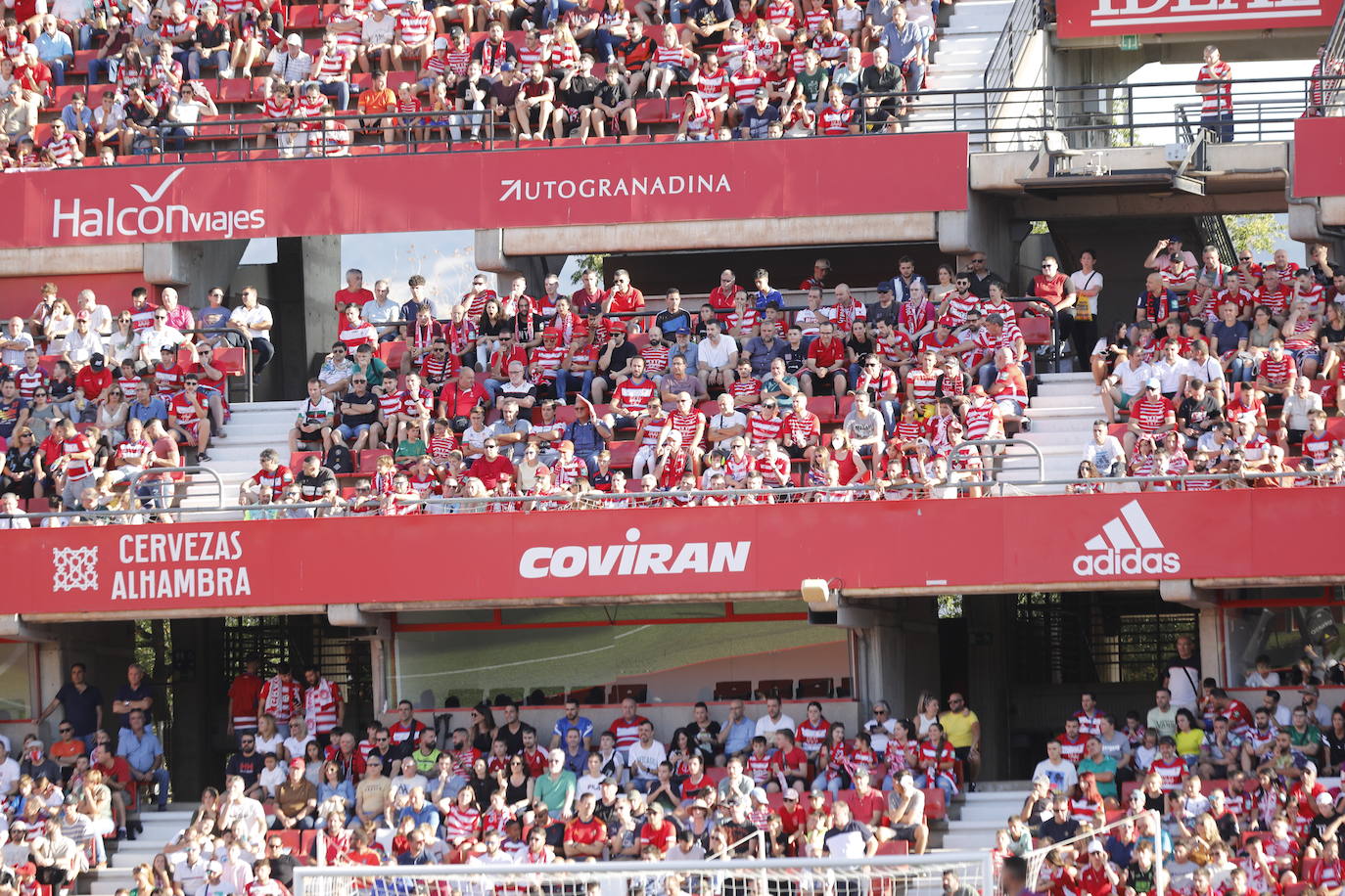 Ambiente en las gradas de Los Cármenes