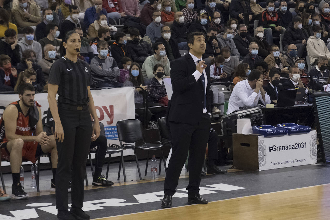 Pablo Pin da instrucciones en un partido del curso pasado. Ahora las dará en ACB. 