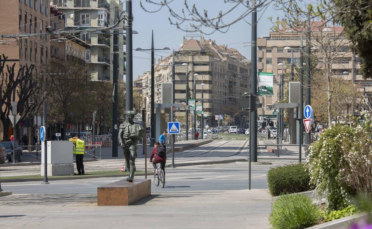 Punto en el que comienza el bulevar de Constitución próximo a la línea actual del metro