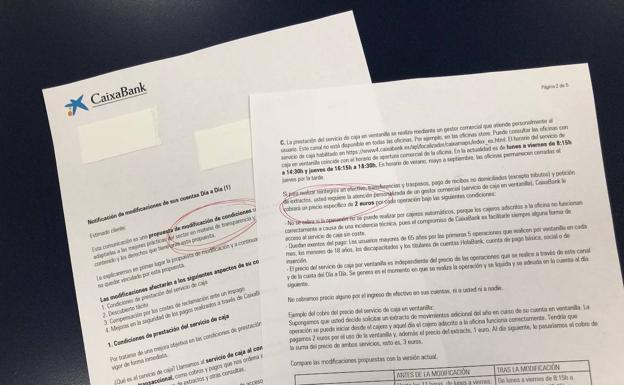 La carta de Caixabank.