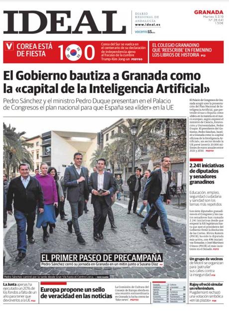 Imagen - En marzo de 2019, Sánchez bautizó a Granada como capital de la inteligencia artificial
