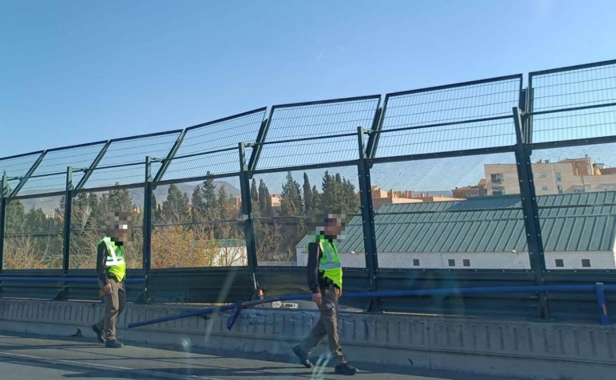 Lugar del suceso tras la retirada de los vehículos.