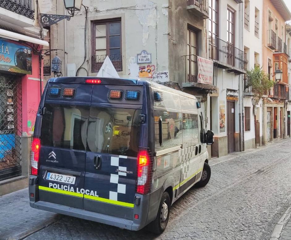 Imagen facilitada por la Policía Local sobre la zona de la detención, junto a Elvira, Calderería y Correo Viejo. 