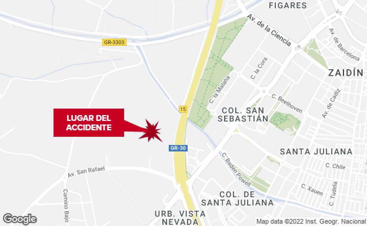 Tres choques consecutivos en la Circunvalación de Granada.