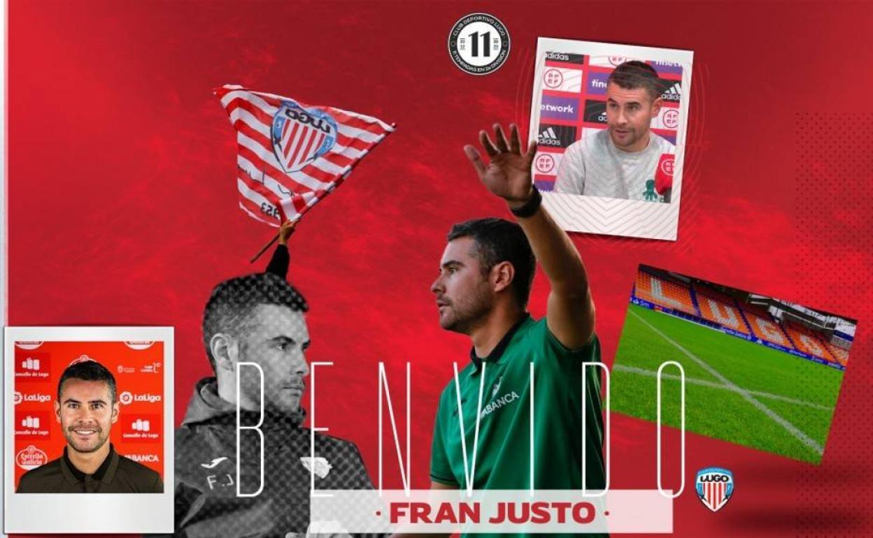 Anuncio de Fran Justo como nuevo entrenador del Lugo. 
