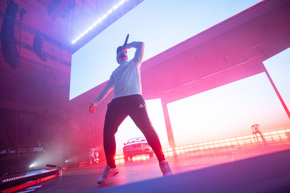 Momento del primer concierto de Dellafuente en el Palacio de Deportes.