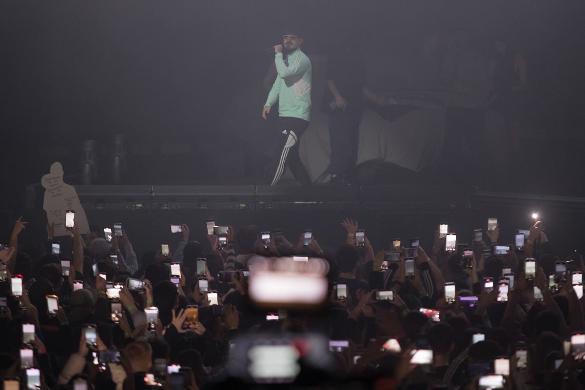 Momento del primer concierto de Dellafuente en el Palacio de Deportes.