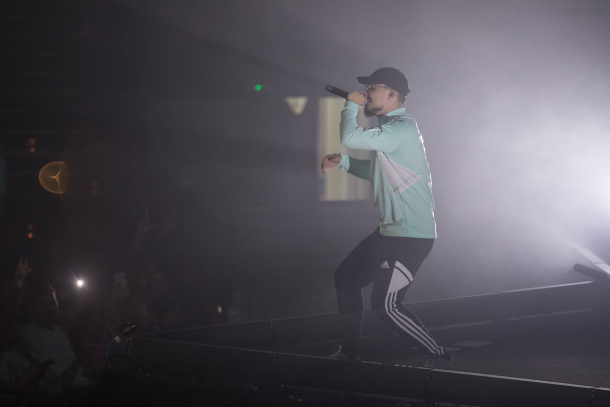 Momento del primer concierto de Dellafuente en el Palacio de Deportes.