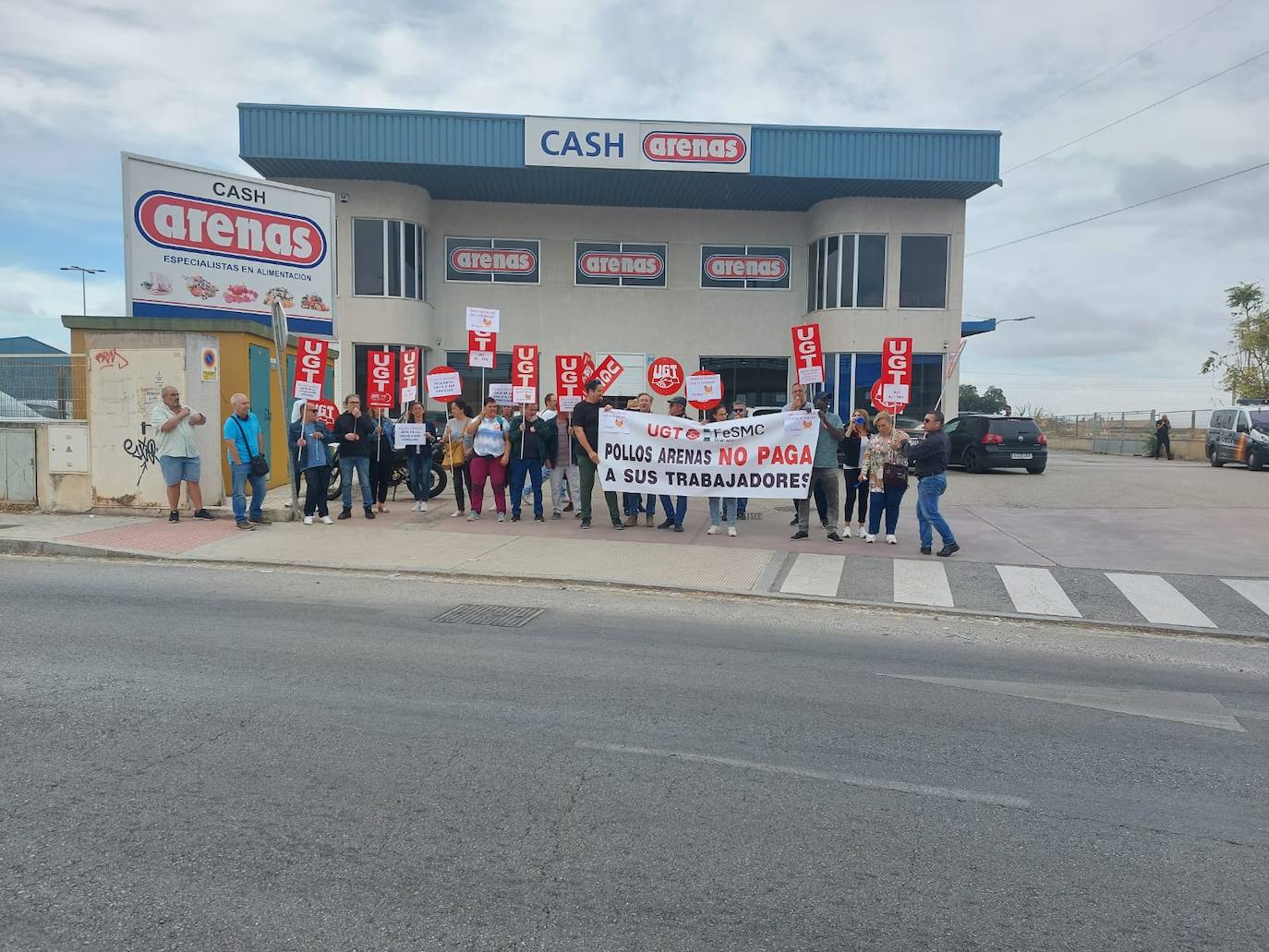 Protesta de trabajadores el pasado mes de septiembre en el Cash Arenas de Armilla. 
