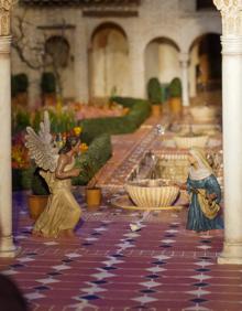 Imagen secundaria 2 - Distintas escenas del belén en los alrededores de la Alhambra, el Mexuar y el Patio de la Acequia.