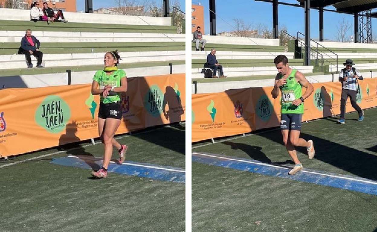 Cynthia Ramírez y Albertos Casas, a la llegada a la meta. 