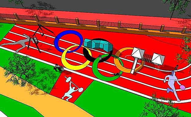 Las olimpiadas estarán presentes en la zona de columpios del parque Juan Carlos Megías. 