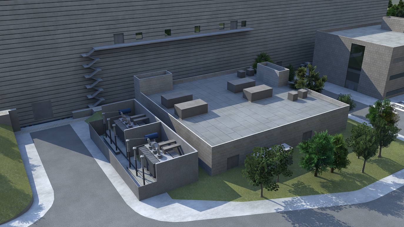 Imagen secundaria 2 - Proyecciones del edificio del acelerador.