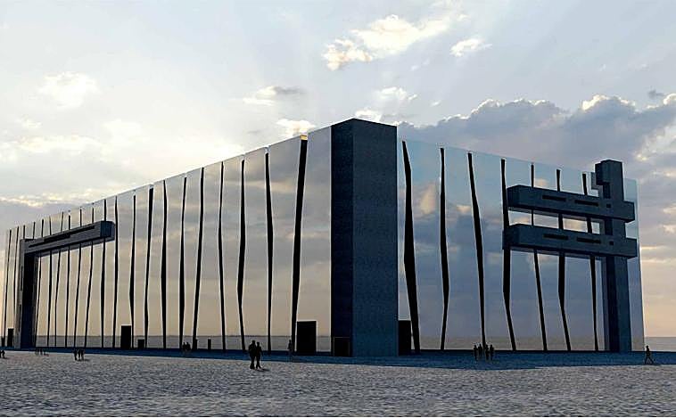 Imagen principal - Proyecciones del edificio del acelerador.