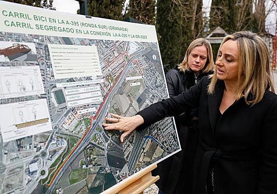 Marifrán Carazo visita el inicio de las obras del carril bici.