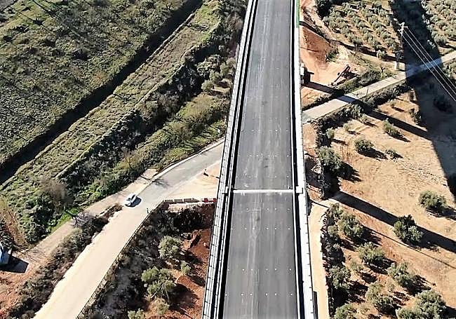 Vista aérea del nuevo viaducto.