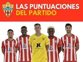 Las puntuaciones del UD Almería 1 - 1 Cádiz CF