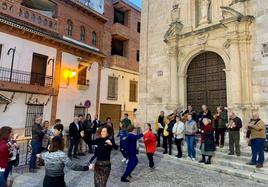 Acto en Beas de Segura tras el anuncio del acuerdo con presencia de representantes de los otros municipios.