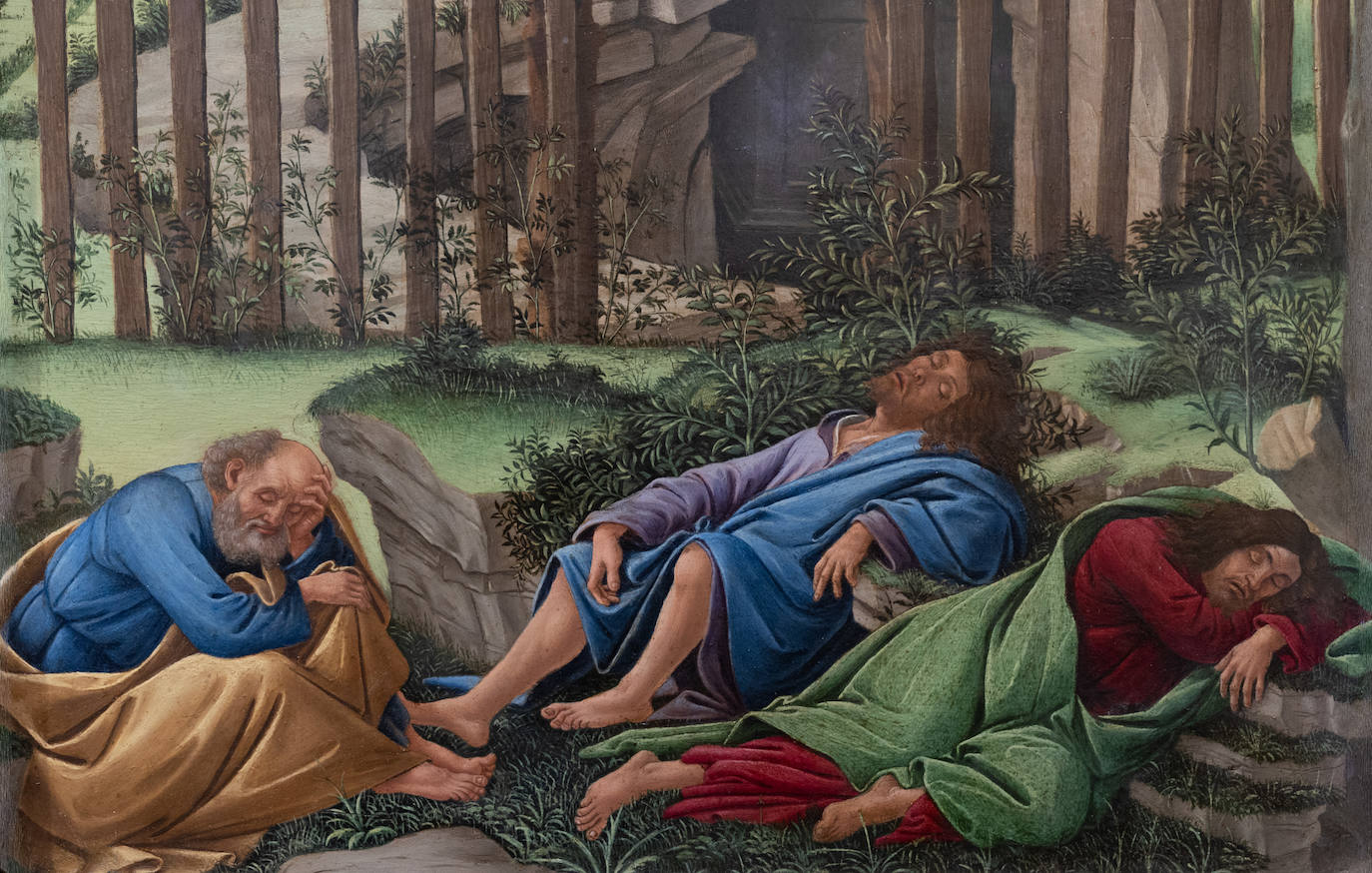 Los apóstoles Pedro, Juan y Santiago.